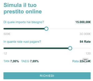 esempio di pagina di simulazione