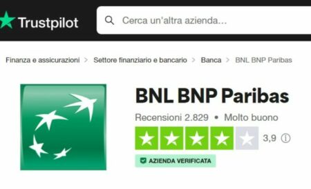 valutazione di bnl su trustpilot.com