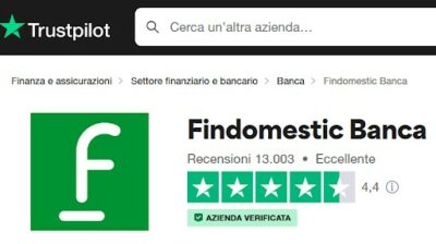 schermata giudizio trustpilot su findomestic