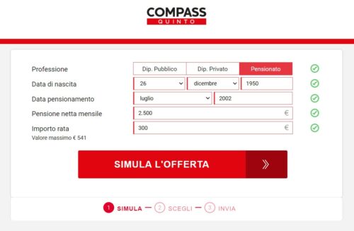 simulatore cessione del quinto compass