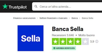 screenshot trustpilot banca sella