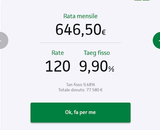 simulazione prestito 50000 euro in 120 rate