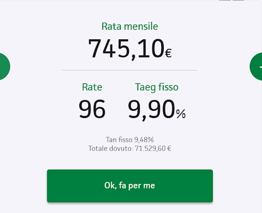 simulazione prestito 50000 euro in 96 rate