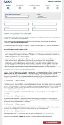 esempio di form online richiesta prestito agos