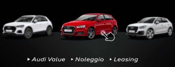 schermata pubblicitaria sito ufficiale audi