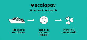 logo scalapay con indicazione di 3 rate per crociera