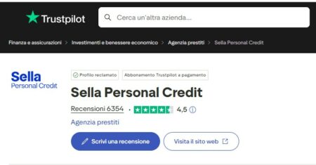 valutazione su trustpilot di sella personal credit