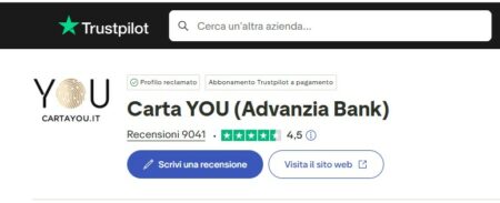 valutazione trustpilot di carta you