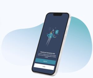 telefono con esempio di pagina di app evenFi